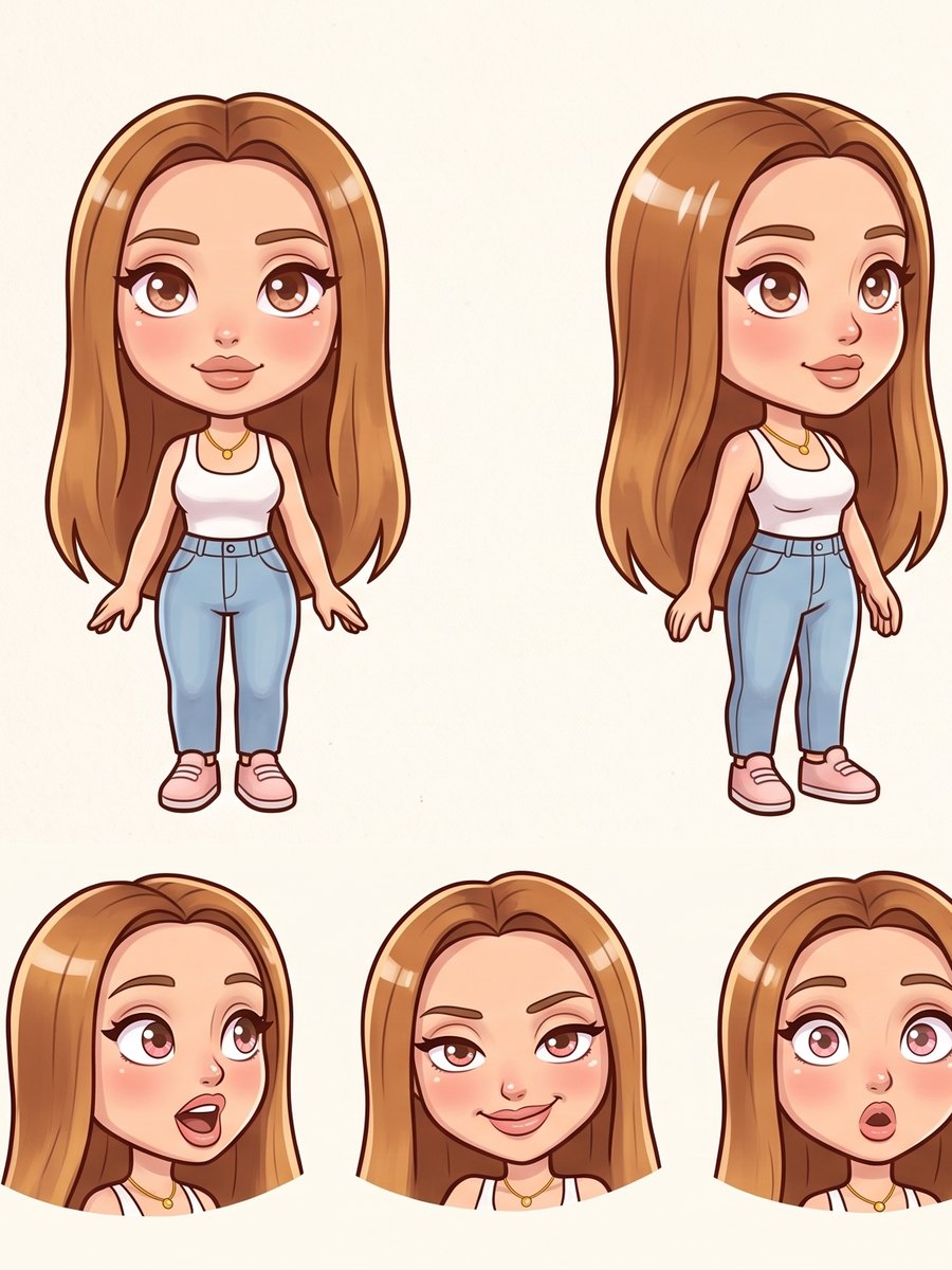 Hoja de personaje: poses y caras